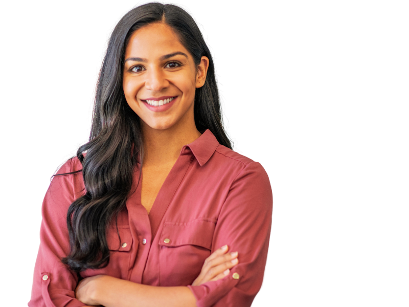 Woman smiling with arms crossed